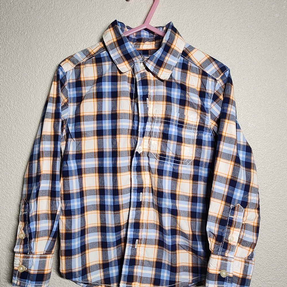 Carter's Blue and Orange Plaid Button Down Shirt